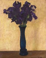 Walter Meyer; Irises in a Blue Vase