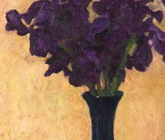 Walter Meyer; Irises in a Blue Vase