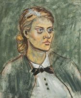 Eugene Labuschagne; Portrait of Wife Wearing a Bow Tie