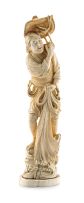 A Japanese ivory carving of a fisherman, Meiji period (1868-1912)