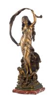 A French bronze figure of 'Le Char d'Aurore', cast from the model by Auguste Moreau (1834-1917), late 19th century