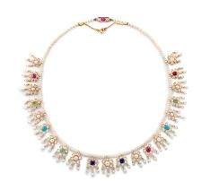 Gem-set and pearl necklet, Liberty & Co Ltd