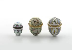 A Halcyon Days enamel and gilt-metal-mounted commemorative egg, 20th century