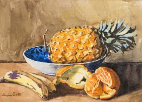 Sydney Carter; Still Life with Pineapple, Bananas and Orange