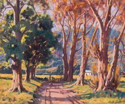 Sydney Carter; Farm Entrance through Trees