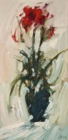 Aileen Lipkin; Red Amaryllis in a Vase