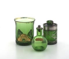 A gilt and green-glass beaker, 1914