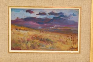 Hugo Naudé; Landscape with Purple Mountains beyond