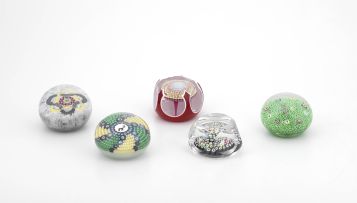 A group of five Baccarat paperweights, France, 1973-1976