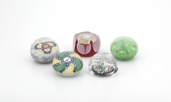 A group of five Baccarat paperweights, France, 1973-1976