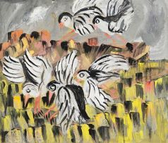 Gladys Mgudlandlu; Birds Over a Field