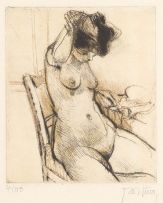 Douglas Portway; Nude on a Chair; Seated Nude