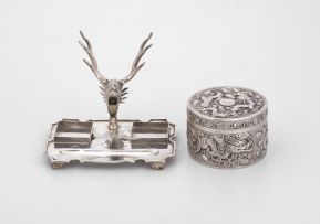 A Chinese Export silver box and cover, early 20th century