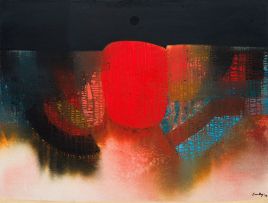 Larry Scully; Red and Black Abstract