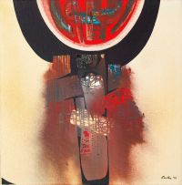 Larry Scully; Black and Red Abstract