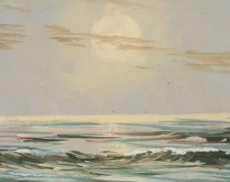 George Paul Canitz; Seascape with Moon