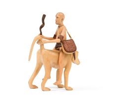 Julius Mfethe; Man Riding Baboon Backwards