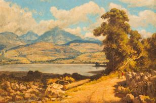 Edward Roworth; Landscape with Lake and Mountains