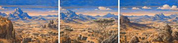 Werner Peiner; Afrikanische Landschaft, triptych