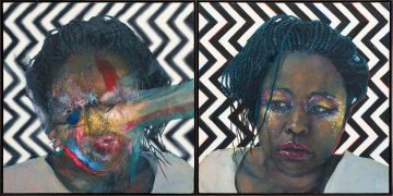 Jessica Webster; Her Painted Face, diptych