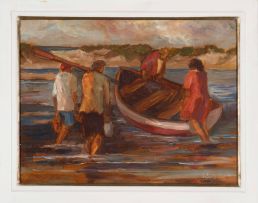 Amos Langdown; Fisherman and Boat