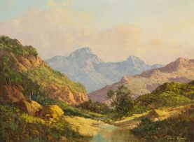 Gabriel de Jongh; River and Blue Mountain Beyond