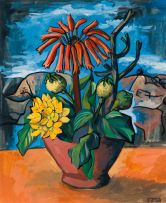 Peter Clarke; Still Life with Indigenous Flowers and Rocky Landscape