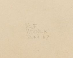 Wolf Weinek; 1967 Julie. Eine keusche jungfrau macht ferien 'Entwurf zu einem ''erlebnis'' (Recto/Verso)