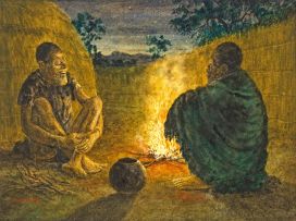 Gerard Bhengu; Sitting by the Fire