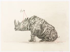 William Kentridge; Poster for the National Gallery of Australia: Drawing for the 'Magic Flute' (Tamino's Rhinoceros) I
