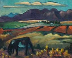 Maggie Laubser; Landscape with Grazing Cow