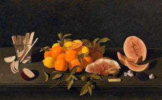 Neil Rodger; Still Life with Fruit and Ham