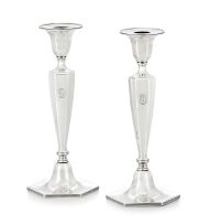 A pair of Tiffany & Co silver candlesticks, 1907-1947, .925 sterling