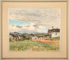 Robert Broadley; A Thatched Village