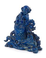 A Chinese lapis lazuli snuff bottle, late Qing Dynasty