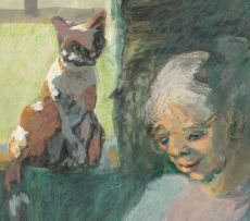 Marjorie Wallace; Woman with Cats