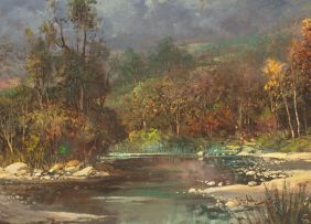 Gabriel de Jongh; Landscape with River