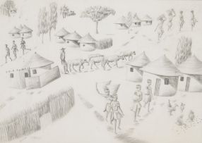 Mmakgabo Mmapula Helen Sebidi; Village Scene