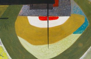 Armando Baldinelli; Abstract Composition with Green Circle