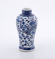 A Chinese blue and white vase, Qing Dynasty, late 19th century