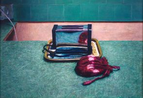 Andries Gouws; Toaster and Tea Cosy on Green Formica