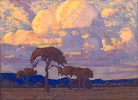 Jacob Hendrik Pierneef; Highveld Landscape with Clouds