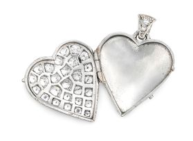 Diamond-set locket pendant