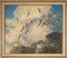 Heinrich von Michaelis; Flamingos in Flight