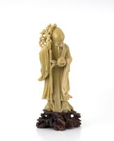 A Chinese soapstone figure of Shoulao, 20th century