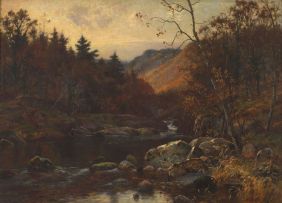 Louis Bosworth Hurt; The Quiet of Evening on the Llugwy, North Wales