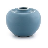 A Chinese monochrome blue-glazed jar