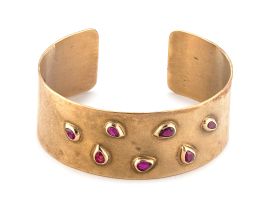 Ruby and gold bangle