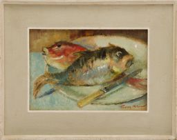 Terence McCaw; Still Life with Fish on a Plate