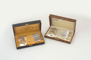 A set of twelve German silver teaspoons, Lutz & Weiss, 20th century, .800 standard